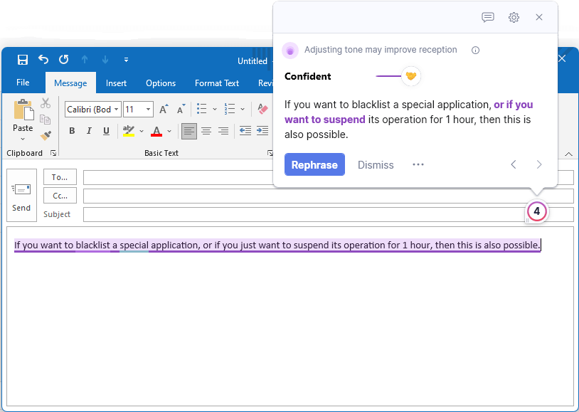 Grammarly Outlook